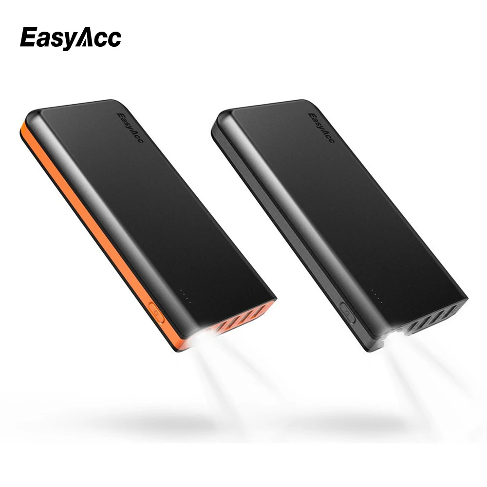 

Portable 26000mAh Powerbank,Easyacc 26000mah 4 Ports USB 18650 External Battery Charger with Flashlights Fast speed Power banks