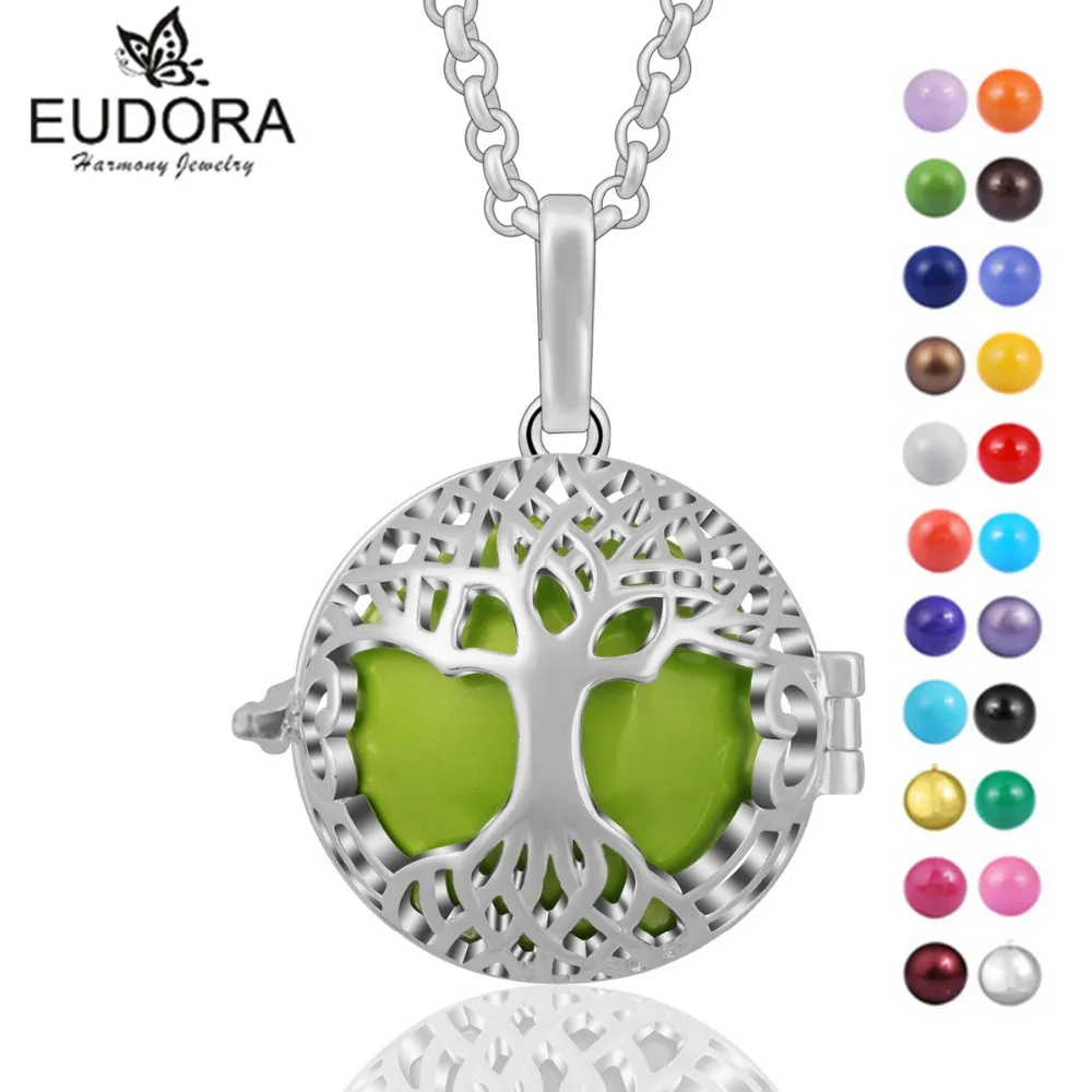 

Eudora Harmony Tree of Life Aromatherapy Floating Locket Cage With Angel Caller Chime ball Pendant Pregnancy Women Jewelry