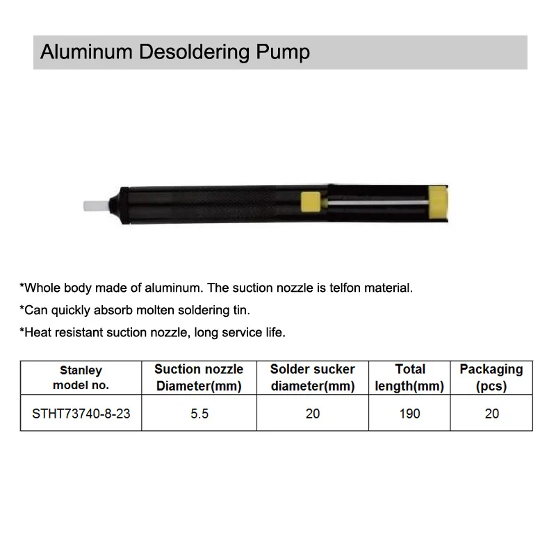stanley desoldering pump size