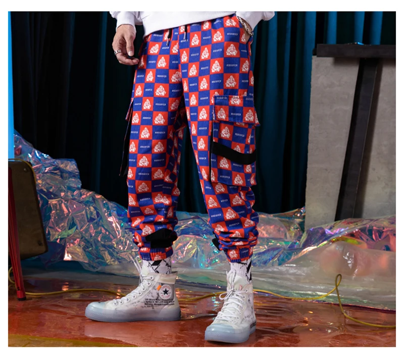 Purple Skateboard Color Pants Men Cotton Camo Hip Hop Fashion Cargo Pants  (11)