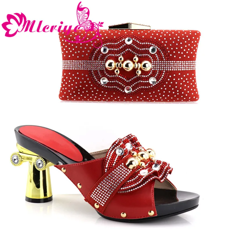 

2019 Red Matching Italian Shoe and Bag Set Italian Shoes with Matching Bag Nigerian Shoe and Matching Bag Women Shoe and Bag Set