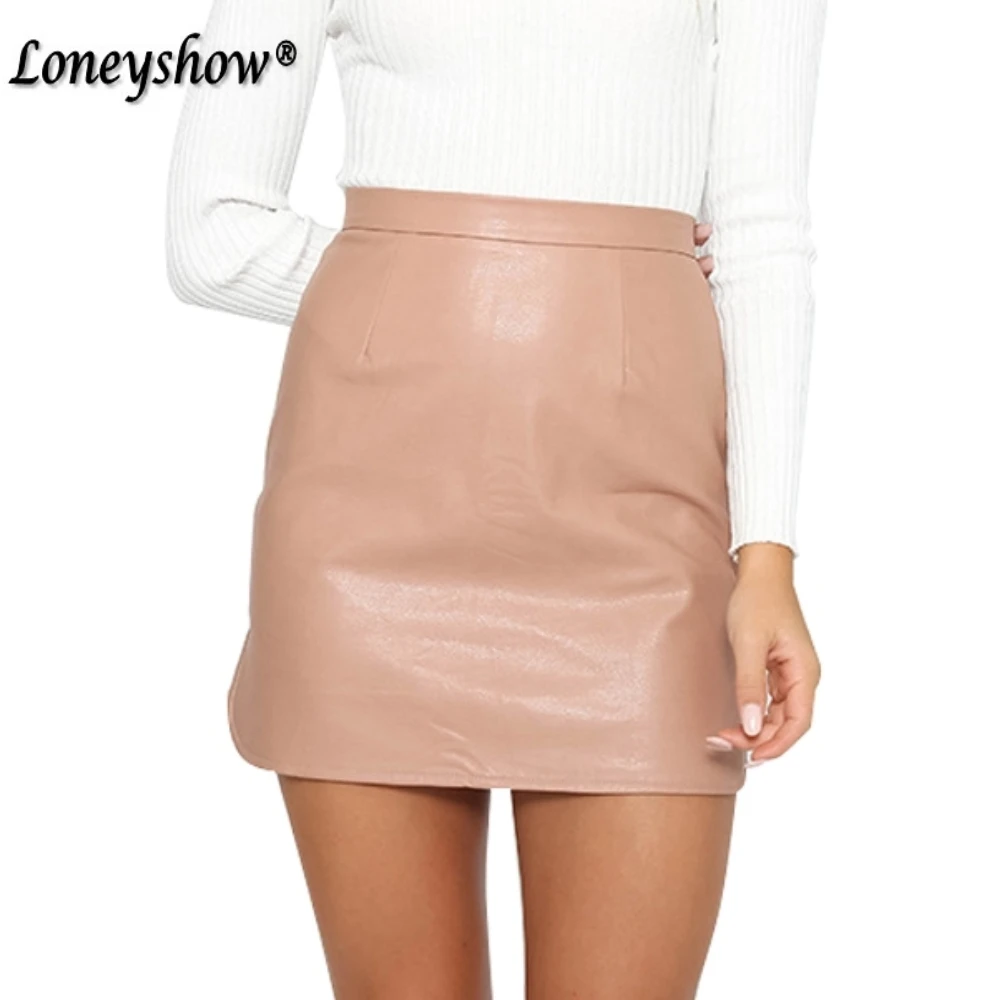 Новое поступление OL юбки из искусственной кожи с высокой талией сексуальные