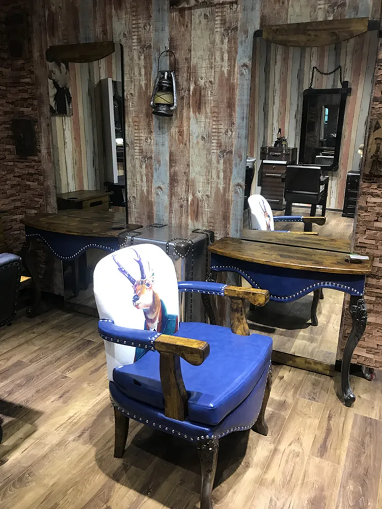 Парикмахерское кресло твердой древесины подлокотник парикмахерское кресло под старину парикмахерское кресло Парикмахерская Специальные