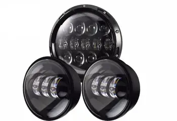 

3pcs/set Round 105W LED Motorcycle Headlight with Amber Angel Eye plus 30W LED Fog Lamp Projector