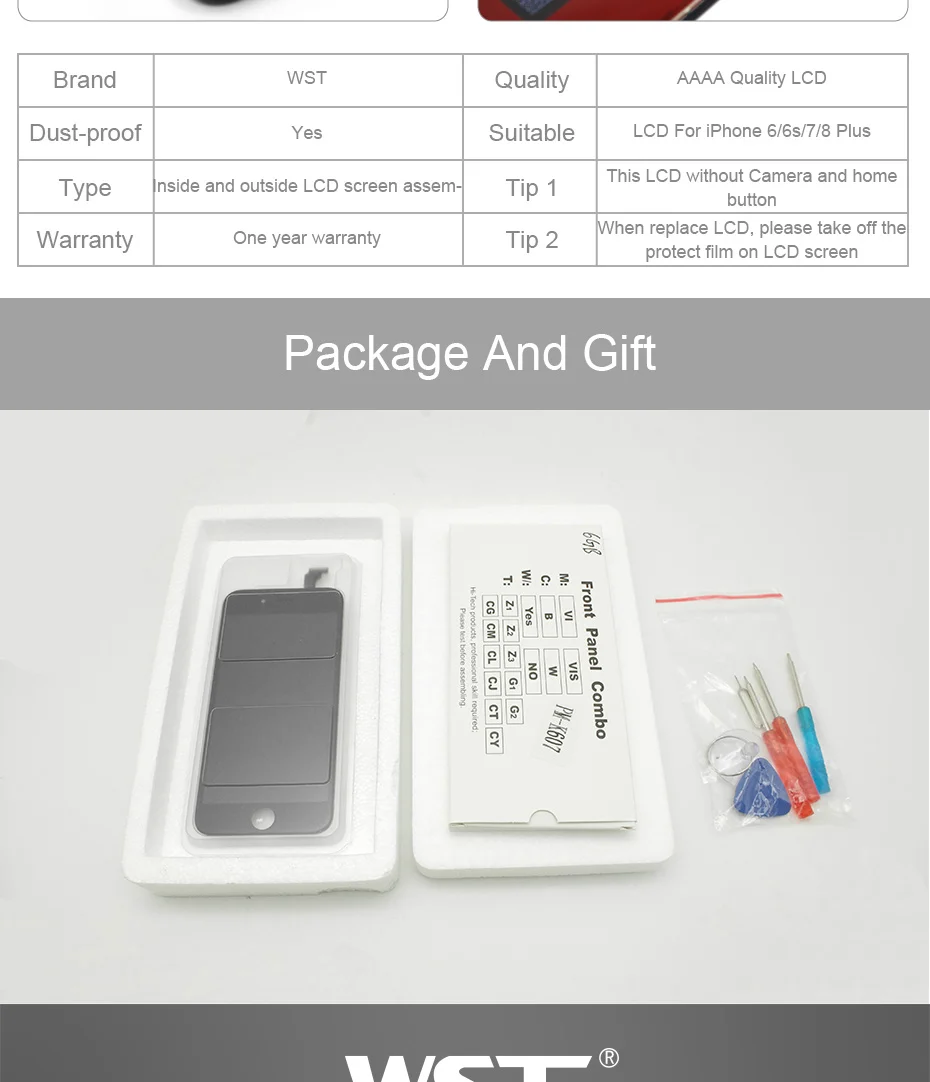 WST 3D Touch AAAA Quality Screen Phone LCD For iPhone 7 6 6s 8 Plus LCD Display Screen Digitizer Touch Module Replacement Screen (14)