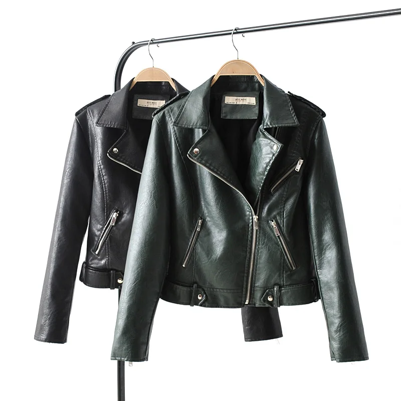 Femme Faux Cuir Noir à Revers Bas De Survêtement