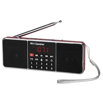 

L-288 Portable FM Radio Speaker Stereo Music Player With TF Card USB Disk LCD Screen Volume Control Rechargeable Loudspeaker