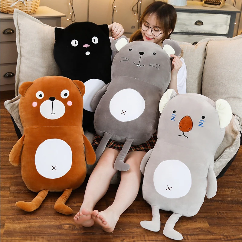 75 см гигантский мультфильм животные мышь коала панда Подушка, валик в виде кошки мягкий детский успокаивающий сон подушка аниме Детская комната украшения плюшевые игрушки