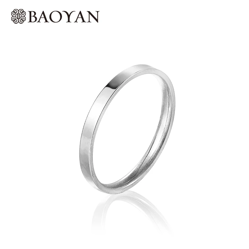 Baoyan модные элегантные 316L из нержавеющей стали простой однотонный серебро