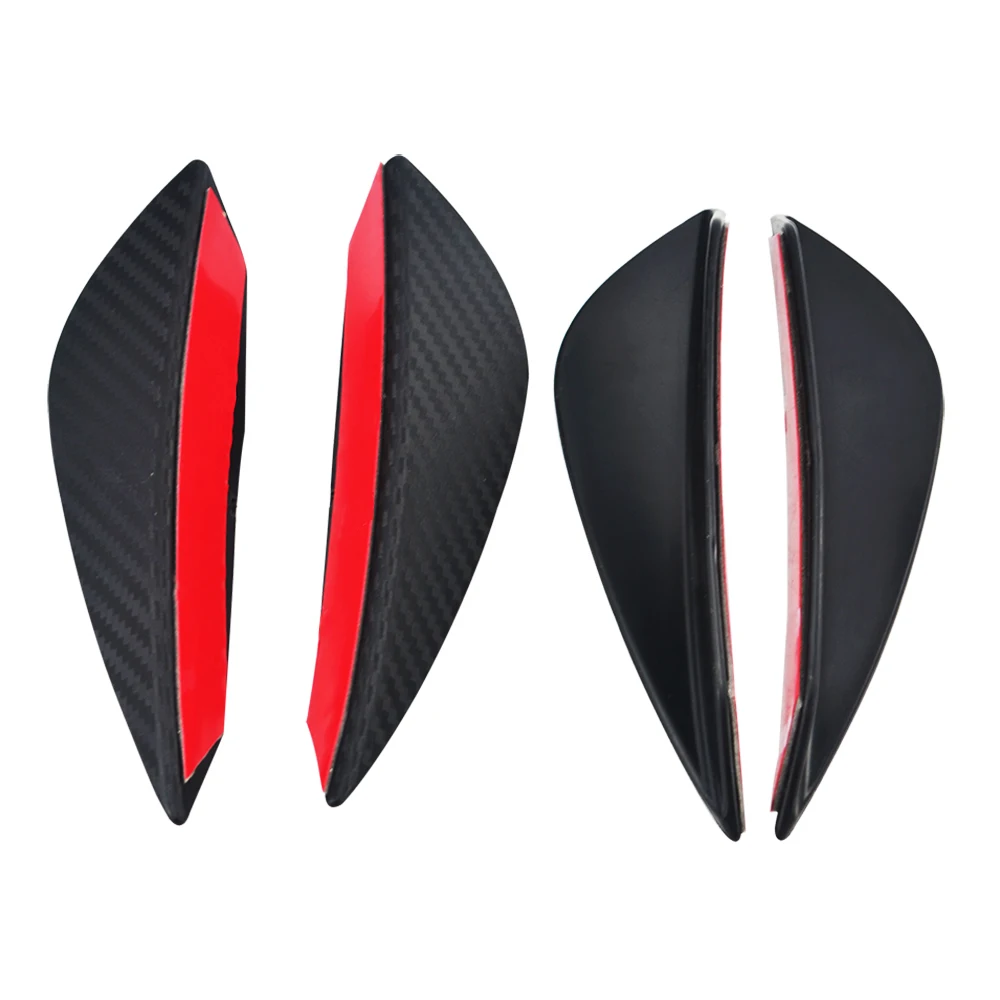 4pcs Carbon fiber Color Fit Front Bumper Lip Splitter Fins Body Spoiler Canards Valence Chin WLR-SFB01-4