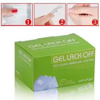 

2018 New! 100Pcs/Box Aluminium Foil Nail Art Soak Off Acrylic Gel Polish Nail Removal Wraps Remover Makeup Tool DTR-11#