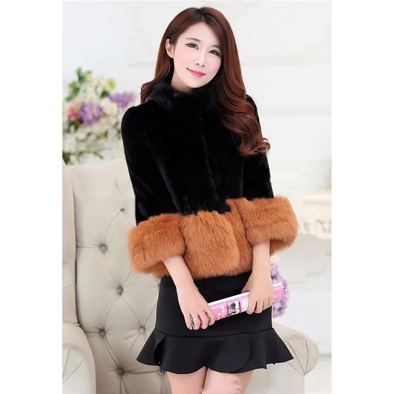 Женское пальто из искусственного меха, черный, розовый, серый, красный, XS-3XL, большие размеры, короткая, тонкая, Осень-зима, корейская мода, плотная термокуртка LD1086