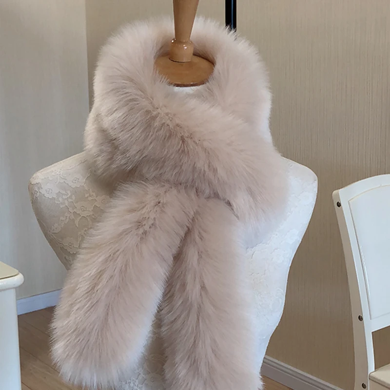 2017 fashion faux mink fur scarf 7 colors women warm short fur collar