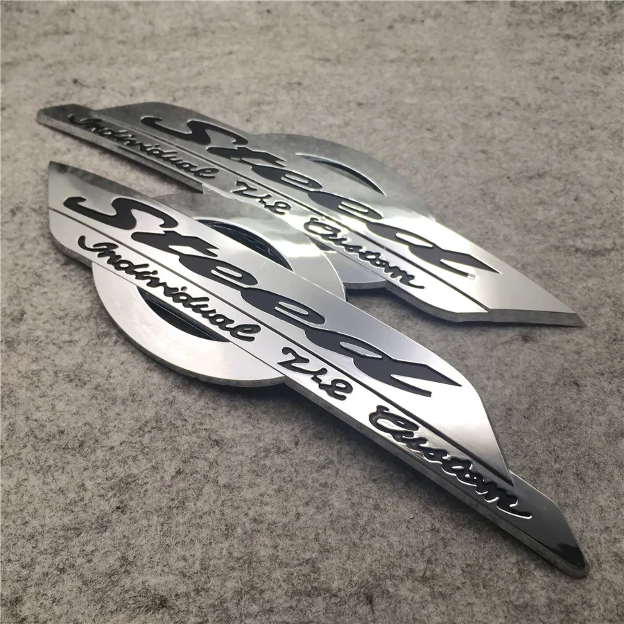 Yecnecty 2X naklejki na motocykl Chrome motocykl zbiornik paliwa znaczek z symbolem naklejki dla Honda Steed 400/600 VLX 400/600|Kalkomania i naklejki| - AliExpress