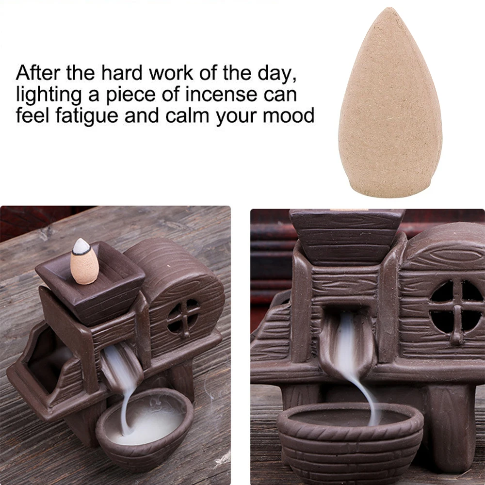 

20pcs/set Natural Reflux Tower Incense Indian Incense Buddhism Smoke Incense Cones Reflux Tower Backflow Sandalwood Incense Cone