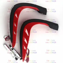 Красная щетка бар мотоцикл светодиодный указатель поворота Handghuards защитные устройства для рук мотоцикл для Honda KTM SXF рукавицы