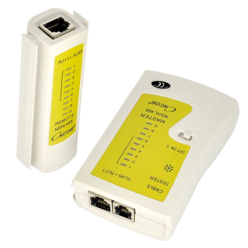 CNCOB RJ45 and RJ11 Network Cable Tester Ethernet LAN Network Test Tool Cat5E Cat6A Cat3 RJ12 CHL-468 UTP FTP Detector