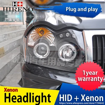 

Hireno Headlamp for 2005-2008 Jeep Grand Cherokee Headlight Headlight Assembly LED DRL Angel Lens Double Beam HID Xenon 2pcs