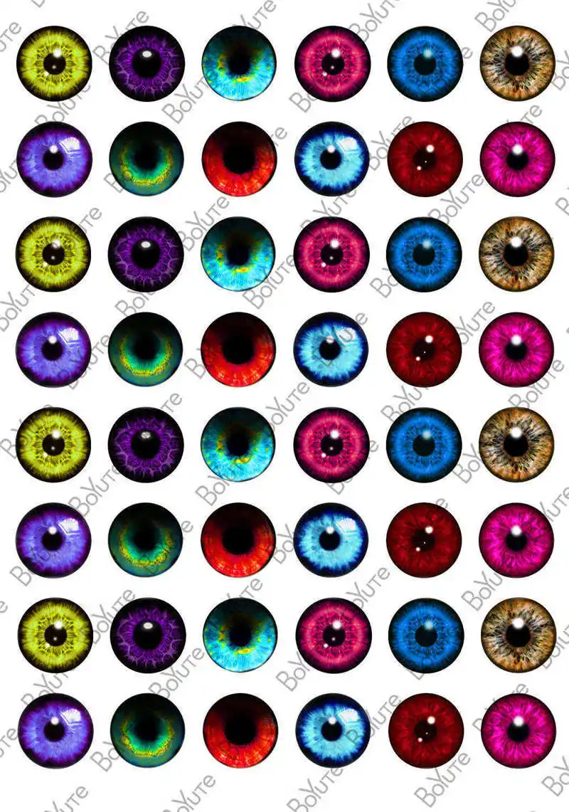 BoYuTe 48 шт круглый 12 мм стеклянный кабошон микс изображения животных глаз камень Кабошон Diy ювелирные аксессуары - Цвет: BYTC0006