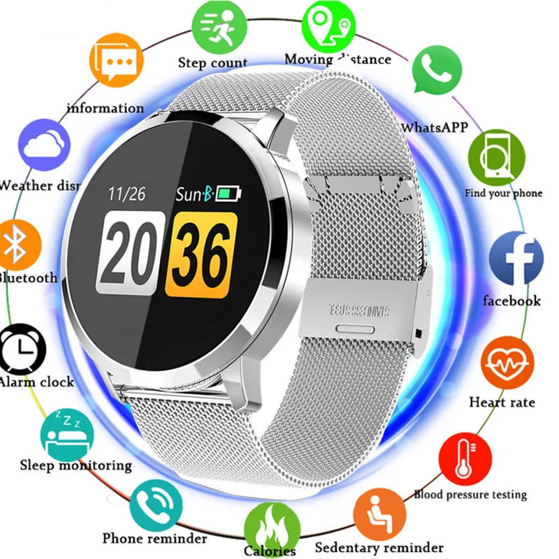 

Fitness Smart Watch Men Women OLED Screen Heart Rate Monitor Blood Pressure Touch Pedometer Health Sport Watch For Android IOS