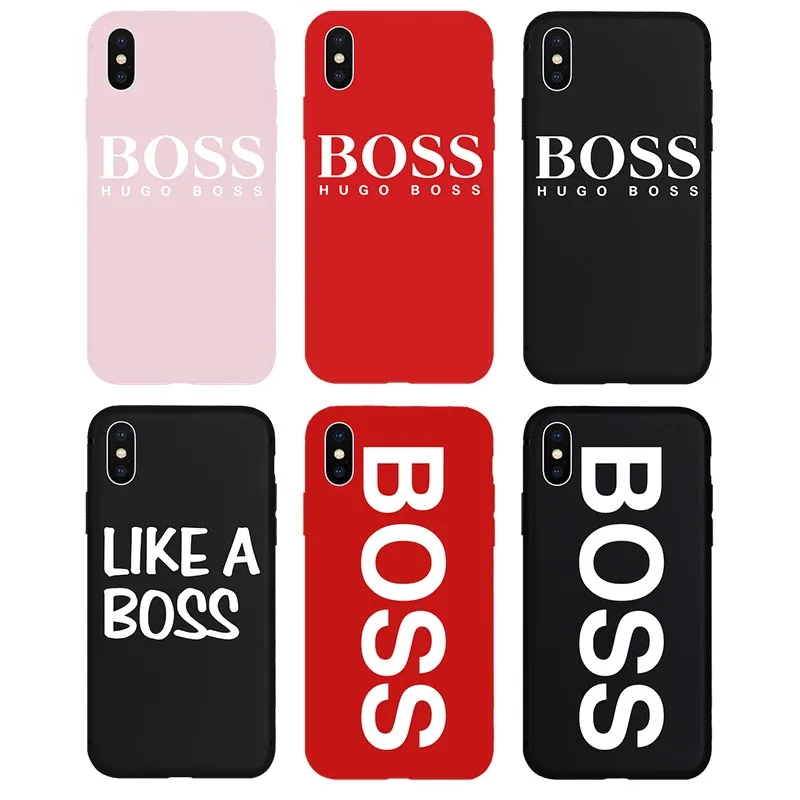 

Luxury Brand NEW BOSS Fashion HUG Soft Case for iPhone 6 6Plus 6s 6sPlus 7 7Plus 8 8Plus X Xs XR Xs Max 5 5s SE Phone Cover Hull