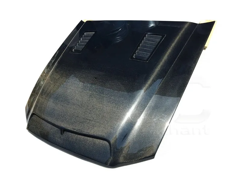 2010-2014 Ford Mustang Shelby GT500>&V6 TruCarbon A53KR Style Ram Air Hood CF (3)