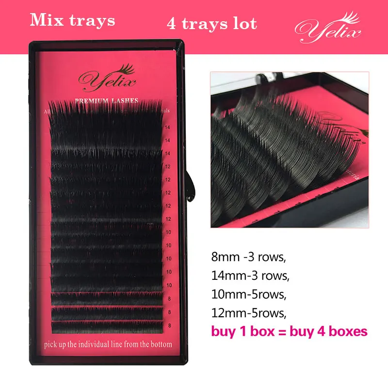 

Individual Eyelashes False Natural Eye Lashes Eyelash Extension Kirpik Fake Cilios Posticos Cils Mink Lash Makeup 4 trays/lot