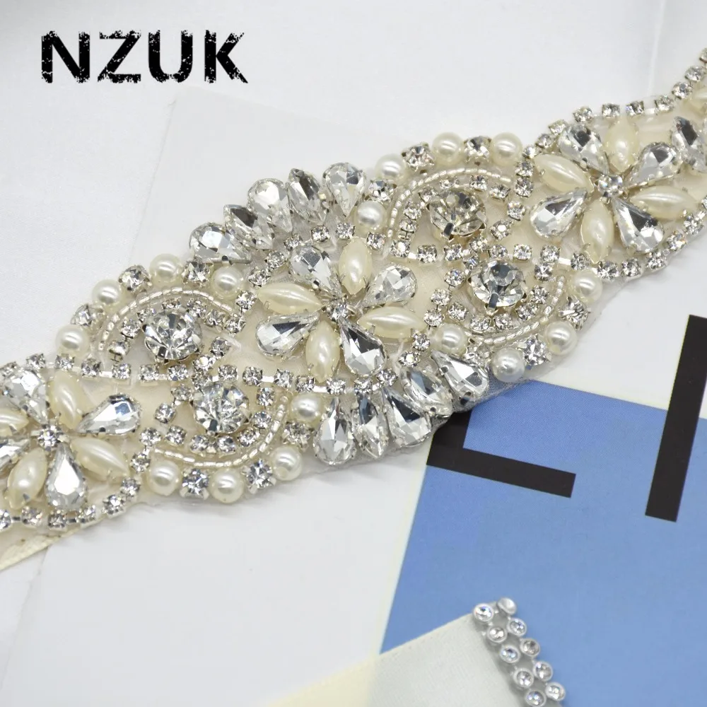 NZUK Стразы пояс свадебный пояс с жемчугом и кристаллами свадебный пояс для свадебного платья подружки невесты платье kx07