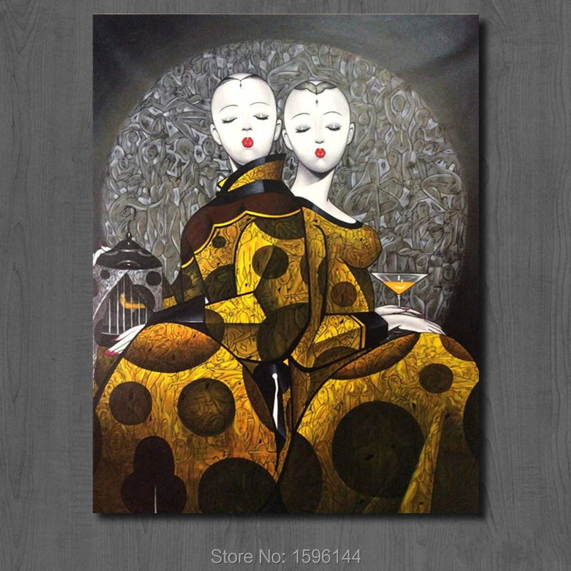 قماش حائط مرسومة يدوي ا فن معاصر زخارف صينية حديثة لوحة زيتية للنساء ديكور منزلي Wall Painting Canvas Art Picturescontemporary Art Aliexpress