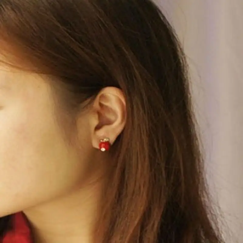 

Fashion Lovely Asymmetry apples Ear Studs Women's Adornments