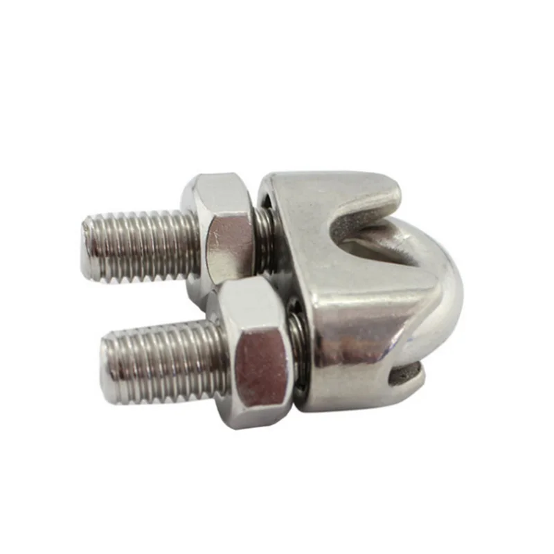 

10Pcs 304 Stainless Steel U type Wire Rope Clip Cable Bolts Rigging Hardware Clamps M2/3/4/5/6/8/10/12/16 mm