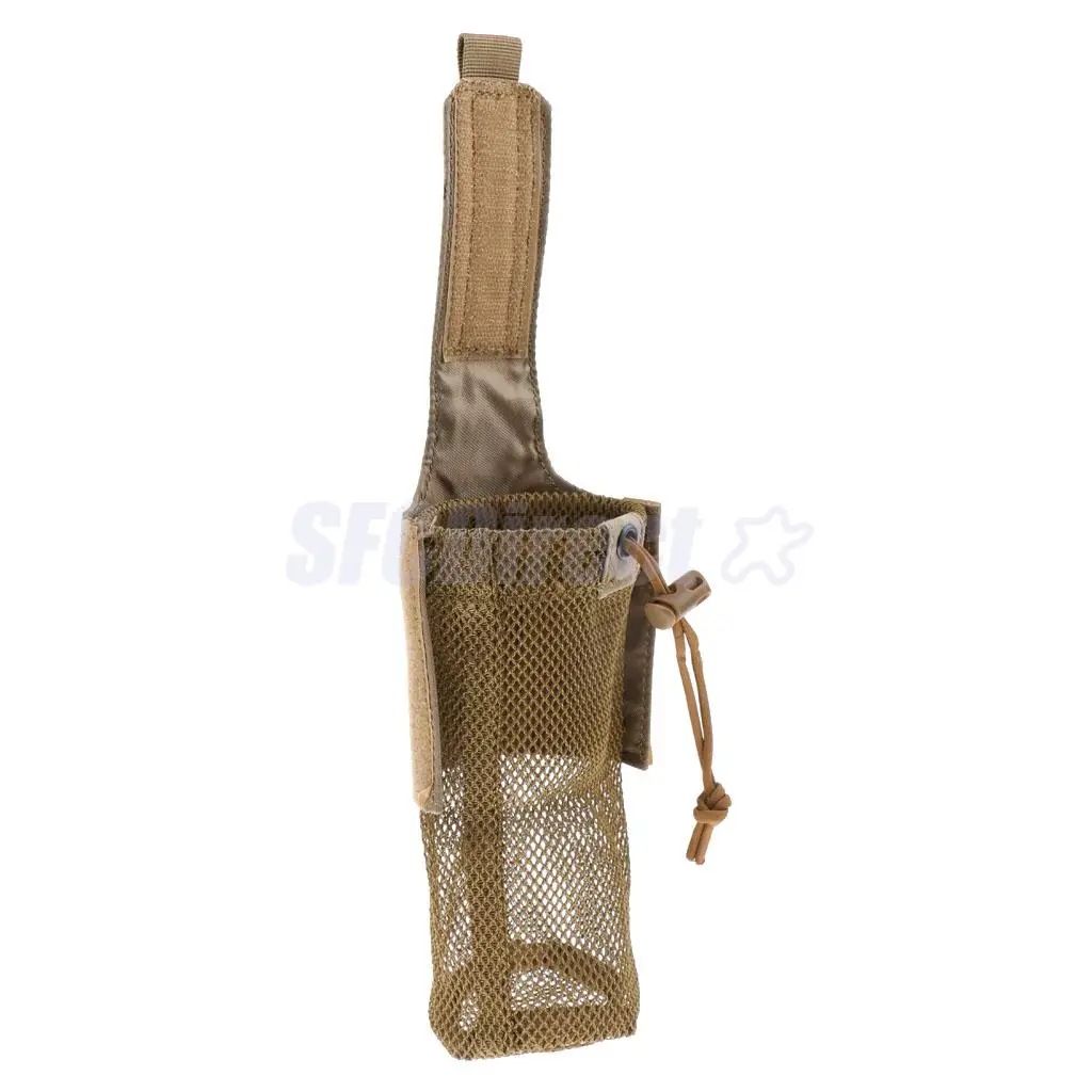Outdoor Foldable Mesh Water Bottle Carrier Drinking Bottle Pouch Molle Bag Holder for Hunting Fishing Vest Belt