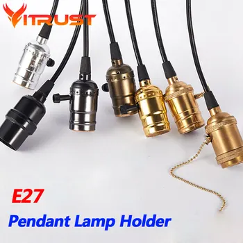 

Edison Bulb Holder Retro pendant lamp holder E27 hanging lights bulb holder withswitch Pendant Light Socket Lighting Accessories