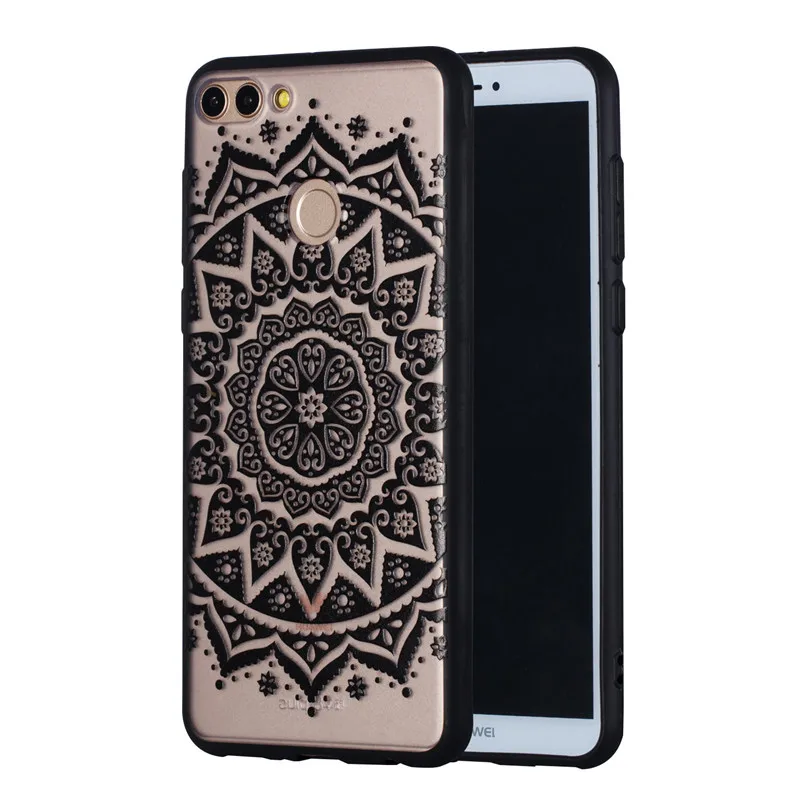 Case For Huawei P Smart Cases Luxury 3D Relief Lace Flower TPU + PC Silicone Case For Huawei Honor7A 7X 10 Y5 Y7 2018 Case Coque (26)
