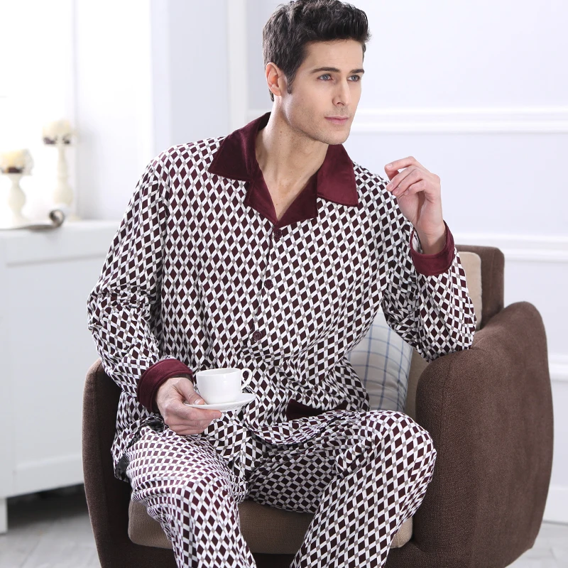 CherLemon, мужские пижамы, Осенние, с длинным рукавом, хлопковые, пижамы, одежда для сна, мужские, в клетку, для отдыха, пижамные комплекты, плюс размер, одежда для сна, 4XL