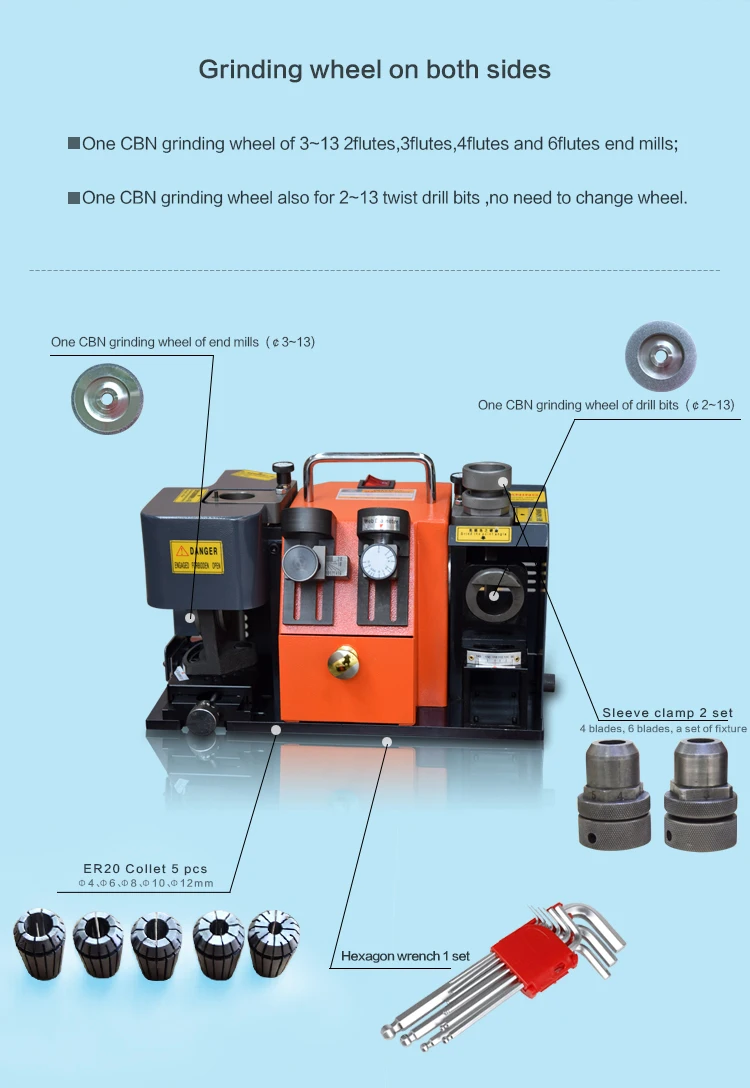 GD-313A мульти-функция Концевая мельница и твист точилка для сверл