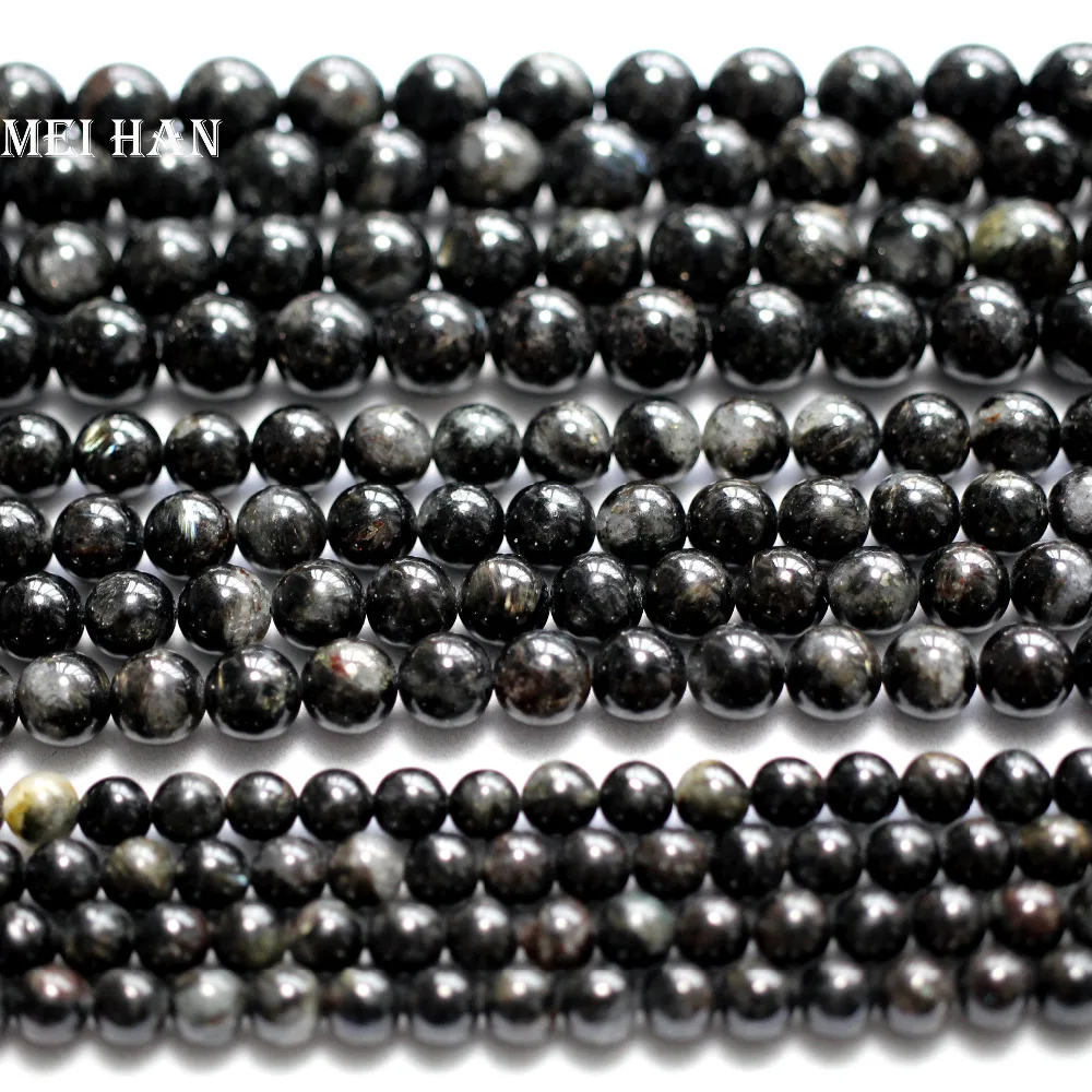Meihan astrophylite Hornblende halus manik-manik longgar bulat