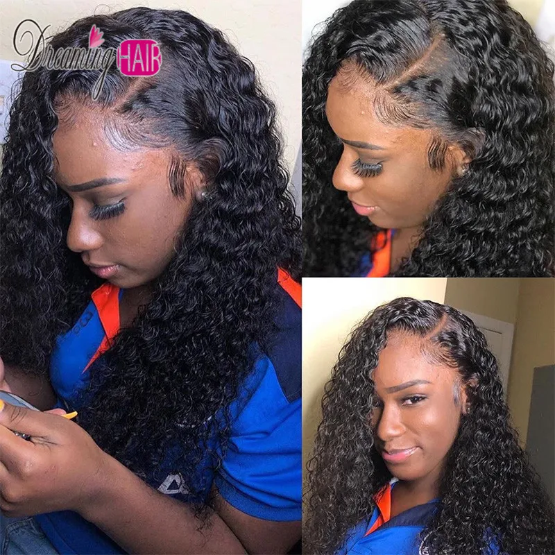 

Wet And Wavy Curly Short Lace Front Human Hair Bob Wig 13*6 Deep Parting 150% density Remy Lace Front Wig Virgin For Black Women