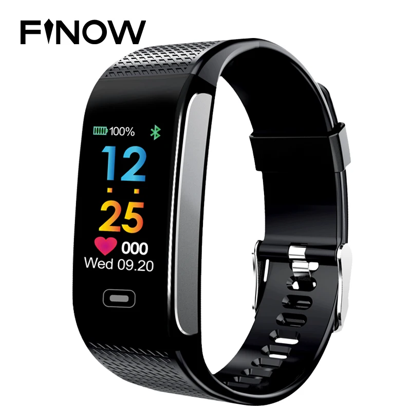 

Finow CK18S Smart Bracelet Blood Pressure Band Heart Rate Wrist Watch Fitness Tracker Pedometer Wristband Android& IOS PK CK11S