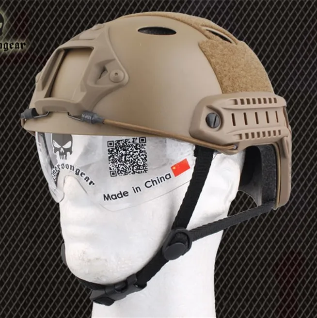 Для страйкбола фирмы emeson Быстрый Шлем для бейсджампинга защитные очки маски PJ Edition TAN