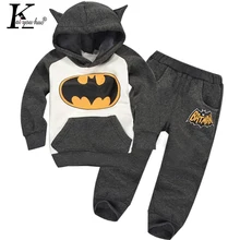 KEAIYOUHUO/ г. Детская одежда спортивный костюм с Бэтменом осенние комплекты одежды для мальчиков и девочек, костюм для детей, комплект одежды Одежда для маленьких мальчиков