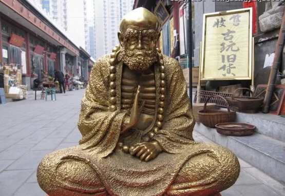 

USPS to USA S0034 12"Tibet Folk Buddhism Pure Brass DaMo Bodhidharma Dharma Buddha Statue (B0328)