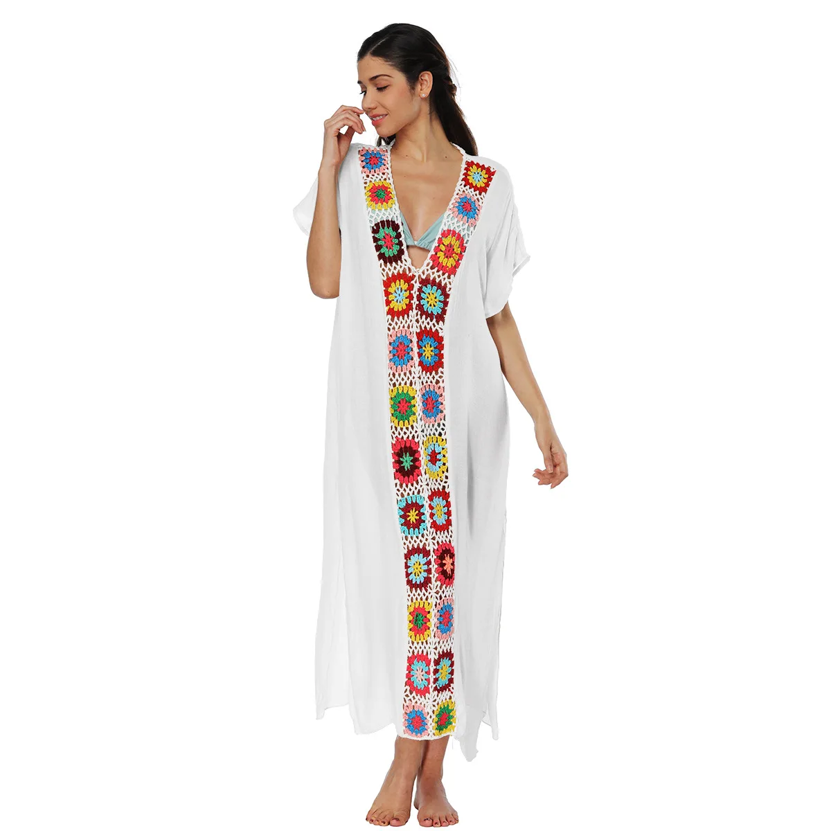 Saida De Bath купальник женский большой размер Женская пляжная одежда Летнее Длинное Платье туника продукт для соединения хлопковой ткани