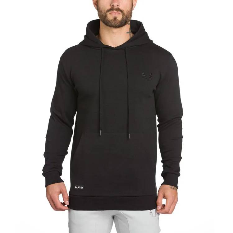 Men Fitness Excercise Workout Slim Fit Hooded Hoodie Pocket Sweatshirt ...