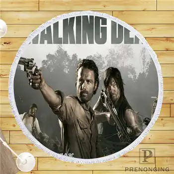 

Custom DIY Customized Microfiber Fabric The-Walking-Dead (1) Round Beach Blanket Towel Printed on Demand 150cm #19-01-28-4-160