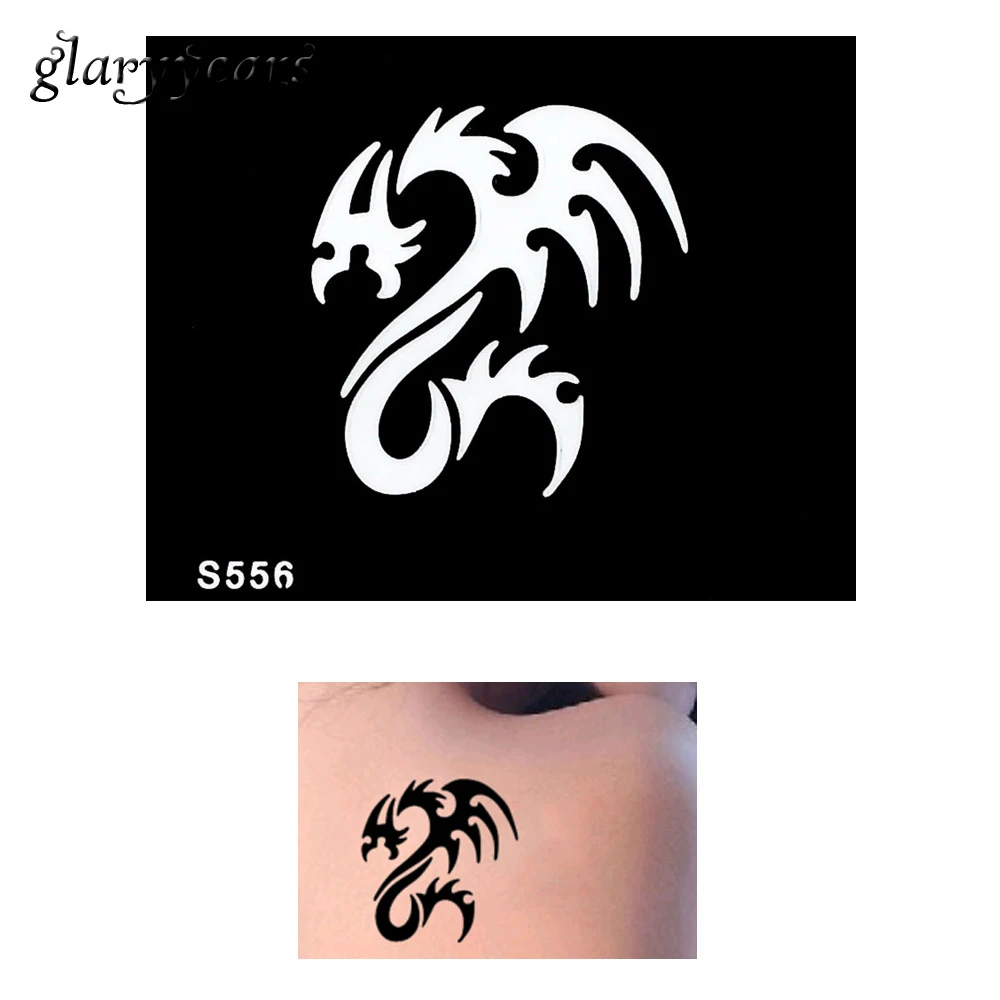 Hot 1 Piece Small Indian Henna Tattoo Stencil Health Body Art Devil Pattern Design Colored Drawing Tattoo Template Dragon S556 Stencil Brush Stencil Nailstencil Spray Aliexpress