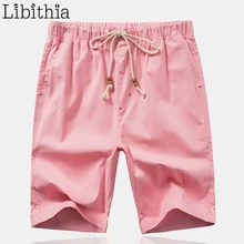 Шнурок 17 Цвета Для мужчин льняные свободные шорты одежда летнее платье длиной до колена с завышенной талией короткие мужские шорты в повседневном стиле T039