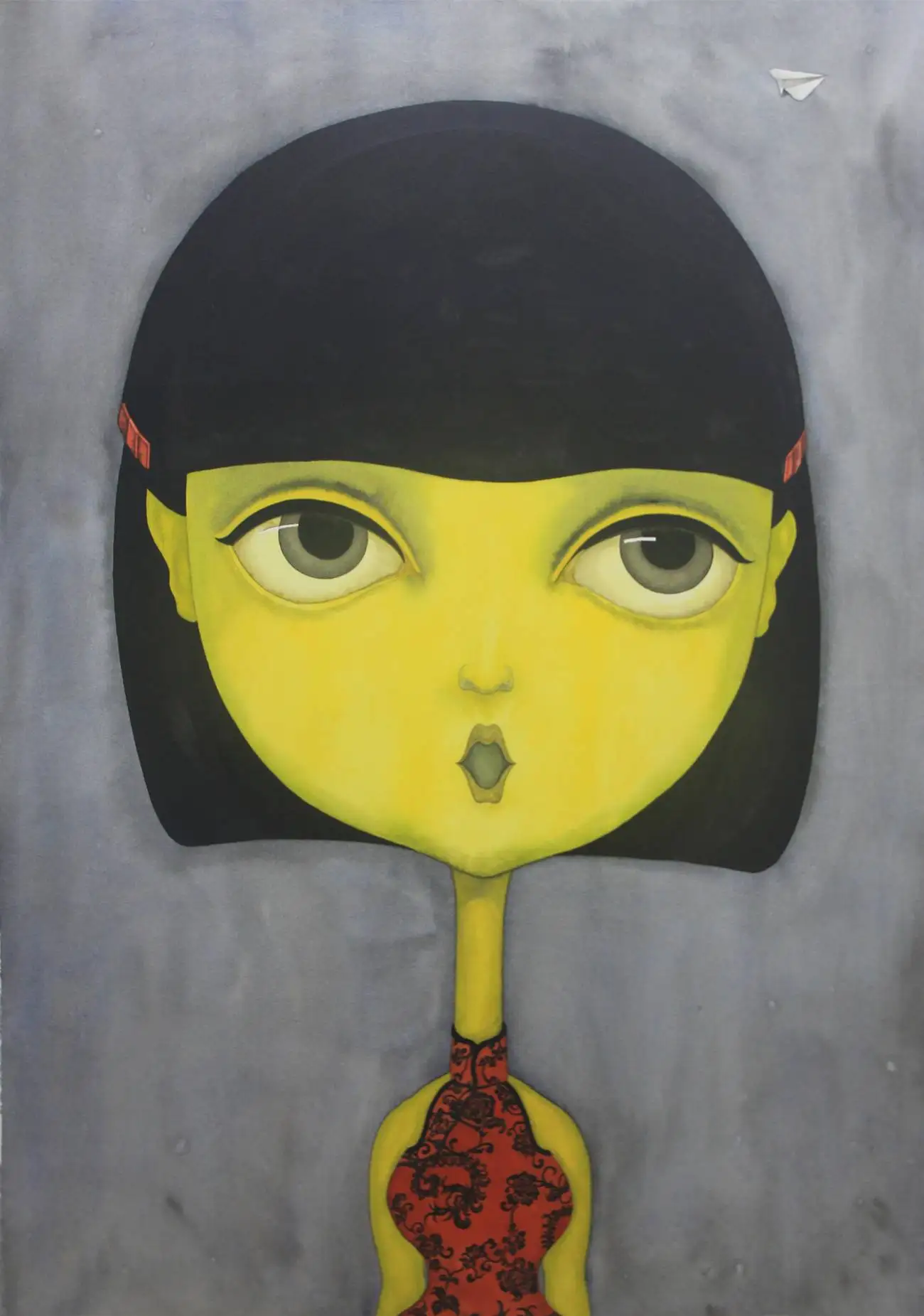 

Chinese Artist Zou Liangping's Work"Chinese Girl" Watercolor Painting Hand Painted Garden Decor Wall Pictures for Living Room