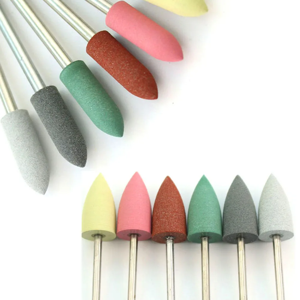

6pc Nail Drill Bit Set Silicone Milling Cutters Rotary Electric Manicure Pedicure Burr Cuticle Remove Nail Art Tools Accessories