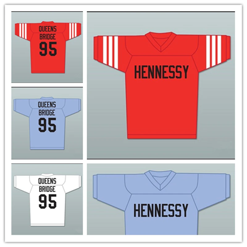

Prodigy 95 Hennessy Queens Bridge Red White Blue Football Jersey